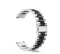 GGYTMQL Watch Strap Suitable for Smart Watch Metal Wristband Strap, Suitable for 20Mm, 22Mm Interchangeable Stainless Steel Strap /20Mm/Black Silver