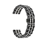 GGYTMQL Watch Strap Suitable for Smart Watch Metal Wristband Strap, Suitable for 20Mm, 22Mm Interchangeable Stainless Steel Strap /20Mm/Black Silver