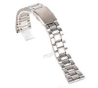 GGYTMQL Watch Strap Watch Band 14/16/18/20/22mm Stainless Steel Watch Bands Strap For Wristwatch Double Clasp Bracelet Silver Bracelet