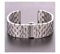 GGYTMQL watch straps, 20 22 24 26mm stainless steel bands women men silver brushed metal watch strap deployment clasp, watch band replacement
