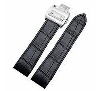 GGYTMQL Watchband Folding Clasp Watch Belt Waterproof Watch Strap for Car&Tier San-TOS 100-Black 20Mm/Black/23.0Mm
