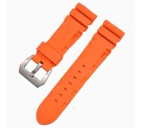 GGYTMQL Waterproof Silicone Watch Strap Rubber Watchband Pin Clasp for Pane-Rai Pam441 359-Black Black Buckle 26Mm/Orange Silver Buckle/26Mm