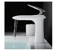 GGYTMQL White and Gold Bathroom hot and Cold Single Lever Bathroom Sink Faucet Basin tap lavabo(Chrome Long)