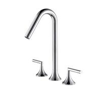 GGYTMQL Widespread Bathroom hot & Cold Black Basin lavotory Faucet Vessel Sink Mixer taps Brass