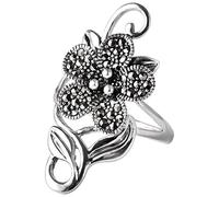 GGYTMQL Women Adjustable Ring, S925 Vintage Vine Totem Flowers Novelty Opening Finger Ring for Wedding Birthday Party Jewelry