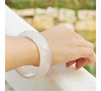 GGYTMQL Women Bracelet, Jade Bracelet for Women, Chinese Bracelet, Natural White Agadas Jade Jade Bracelet with Box, with Box,