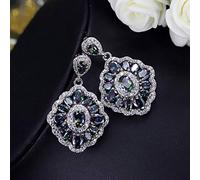 GGYTMQL Women Crystal Jewelry Drop Blue Rainbow Fire Mystical Earring With Zircon Stones