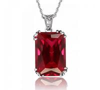 GGYTMQL Women Pendant Style red Ruby Jewelry 925 Sterling Silver Necklaces & Pendants Choker