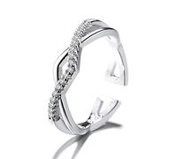 GGYTMQL Women Ring Adjustable,Open Finger Ladies Ring Cross Pave Setmetalg Cubic Zircon Vintage Novelty Rings for Wedding