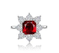 GGYTMQL Women Simulated Diamond Sunflower Ring Cubic Zirconia Pink Crystal Ruby Topaz Sapphire Party Band Birthday Gift for Girlfriend Wife Statement Wedding Engagement Open Adjustable Ring(Yellow)
