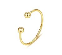 GGYTMQL Women's 14K Adjustable Open Ring - Anniversary Round Glossy Adjustable Open Finger Ring,Retro Elegant Stackable Joint Tail Ring,Gifts