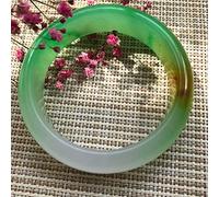 GGYTMQL Women's Bracelet, Womens Jade Bangle,Quartzite Floating Flowers Jade Bracelets Jade Bracelets Female Models Crafts Jade,52-53mm,52