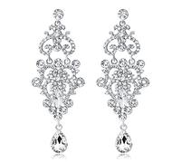 GGYTMQL Women's Crystal Long Earrings, Hanging Edges, Engagement Jewelry