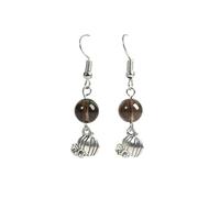 GGYTMQL Womens Natural Stone Earrings - Elegant And Sweet 8Mm Natural Stone Round Bead Pumpkin Pendant,Fashion Handmade Natural Raw Gemstone Women Party Gift ui