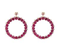 GGYTMQL Women's Personality Rhinestone Party Jewelry Personality Geometric Round Pendant Earrings Women's Jewelry Women Earrings