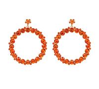 GGYTMQL Women's Personality Rhinestone Party Jewelry Personality Geometric Round Pendant Earrings Women's Jewelry Women Earrings