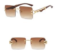 GGYTMQL Women's Rimless Square Sunglasses Fashion Populare Frameless Sun Glasses Men Gradient Traveling Shades