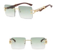 GGYTMQL Women's Rimless Square Sunglasses Fashion Populare Frameless Sun Glasses Men Gradient Traveling Shades