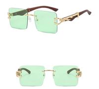 GGYTMQL Women's Rimless Square Sunglasses Fashion Populare Frameless Sun Glasses Men Gradient Traveling Shades