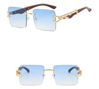 GGYTMQL Women's Rimless Square Sunglasses Fashion Populare Frameless Sun Glasses Men Gradient Traveling Shades