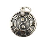 GGYTMQL Women's Small 925 Sterling Silver Yin Yang Pendant Necklace 20 inch Chain