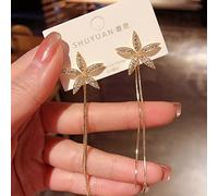 GGYTMQL Zircon Inlaid -color Heart Long Tassel Earrings Jewelry For Women Birthday Gift