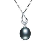 GGYTMQL zircon pendant necklace for women 100% natural freshwater oval pearl necklace Made in China