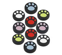 GGZone 10 PCS Silicone Analog Joystick Thumb Stick Grips Cap Replacement for Nintendo Switch NS Controller (Red Cute Cat Paw Claw)