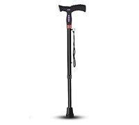 GGZONE Intelligent Elderly Crutches Walking Cane Stick, Adjustable LED Light Non-Slip Telescopic Cane Smart Radio Alarm Aluminum Crutches, Black beautiful scenery