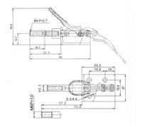 GH-301AM Vertical Toggle Clamp Set - 4-Piece Light-Duty Plunger Clamp with 5/8" Travel, 45 kg Holding Capacity, Galvanized Iron, for Sheet Me