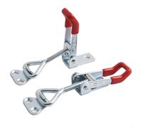 GH-4001 Adjustable Toggle Clamp for Industrial Workholding - Galvanized Iron Pull Buckle Lock, 90 x 40 mm, Silver & Red, 2-Pack, Compatible with WEL