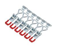 GH-4001 Adjustable Toggle Clamp Set - 6-Pack Steel Hasp Catch Clip, Quick Fixture Latch for Cabinets, Lockers, Doors & Vehicles, 90 x 27 mm, 100 kg / 220 lbs Holding Capacity