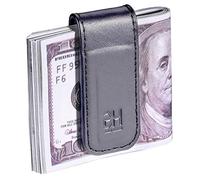 GH GOLD HORSE Slim Magnetic Money Clip Genuine Leather Business Card Holder for Men (Grey)