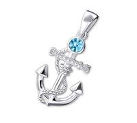 GH1 A Maritime Blue Crystal Anchor Pendant 925 Sterling Silver 8579 V