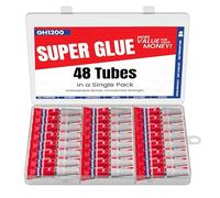 GH1200 1g x 48 Superglue with Anticlog Cap - Super Glue All Purpose Superfast, Thick & Strong Glue for Hard Plastics, DIY Craft, Ceramics, Frame, Leather, Metal and Many More