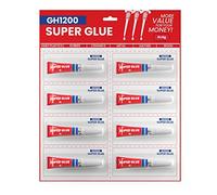 GH1200 Strong Super Glue 4g x 8 with Anticlog Cap. Super Fast, Thick & Strong Adhesive Cyanoacrylate Glue for Plastics, DIY Craft, Ceramics, Leather, Metal and Many More