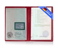 GHADA Vehicle Registration Certificate Case 2 Compartments - Made in Germany - PVC Document Folder for Vehicle Registration Certificate (EG I), Cards & Receipts | Case/Folder in Red