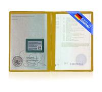 GHADA Vehicle Registration Certificate Cover 2-Way - Made in Germany - Robust PVC Card Case for Registration Certificate Part I, ID Cards & Insurance | Case/Folder, yellow, 5 UK