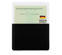 GHADA Vehicle Registration Certificate Cover - Made in Germany - Document Folder for Registration Certificate Part I - Protective Case Made of Plastic & Faux Leather - Black