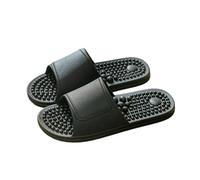 GHAKKE Acupressure Massage Slippers Foot Massager Men Women Reflexology & Acupuncture Massage Sandals Home Comfort Non-Slip Shower Shoes Pain Relief Muscle Relaxation(Black,44/45EU)