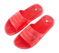 GHAKKE Acupuncture Massage Slippers Deep Tissue Foot Massager Shower Shoes Women Men Reflexology & Acupressure Sandals Promoting Blood Circulation Muscle Relaxation(Red,40/41 EU)