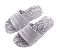 GHAKKE Acupuncture Massage Slippers Deep Tissue Foot Massager Shower Shoes Women Men Reflexology & Acupressure Sandals Promoting Blood Circulation Muscle Relaxation(Grey,42/43 EU)