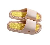 GHAKKE Comfort Massage Slippers Acupressure Sandals Foot Massager Shoes Reflexology Acupuncture Slippers For Men Women Reduce Feet Neuropathy Pain Relief And Tension(Apricot,36/37 EU)
