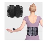 GHAKKE Dual Pulley Waist Support Belt Orthopedic Back Brace For Herniated Disc Lower Back Pain Relief Lumbar Decompression Support Posture Corrector Men Women (Color : Black, Size : M)