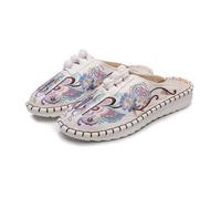 GHAKKE Ethnic Style Embroidered Shoes Chinese Traditional Kung Fu Tai Chi Shoes Comfort Round Toe Martial Art Sports Shoes Lightweight Slip On Shoes For Women(White -02,4 UK)