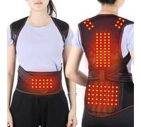 GHAKKE Physical Therapy Lumbar Back Brace Self-Heating 118pcs Magnets Full Back Support Belt Shoulder Neck Waist Support Heated Vest For Seniors Men & Women (Color : Black, Size : XL)