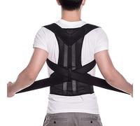 GHAKKE Plus Size Adjustable Posture Corrector Scoliosis Back Brace Spine Support Corset Shoulder Neck Clavicle Support Alloy Bar Posture Trainer Full Back Support Belt For Men And Women(Black,L)