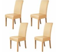 GHAKKE PU Faux Leather Dining Room Chair Covers 1/2/4/6 PCS Waterproof Kitchen High Back Chair Slipcovers Stretch Parsons Chair Cover Modern Style Hotel Banquet Chair Protectors(08,4PCS)