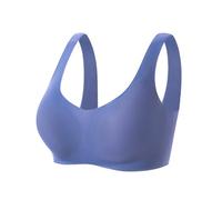 GHAKKE Seamless Mastectomy Bras Women Summer Wireless Post Surgery Pocket Bralette For Silicone Breast Forms Prosthesis(Blue,L)