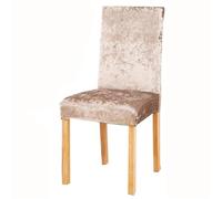GHAKKE Soft Crushed Velvet Dining Room Chair Covers 2/4/6 PCS Stretch Parsons Chair Slipcovers Easy Fit Washable Plush Home Kitchen Chair Protectors For Banquet Hotel(Taupe,2PCS)